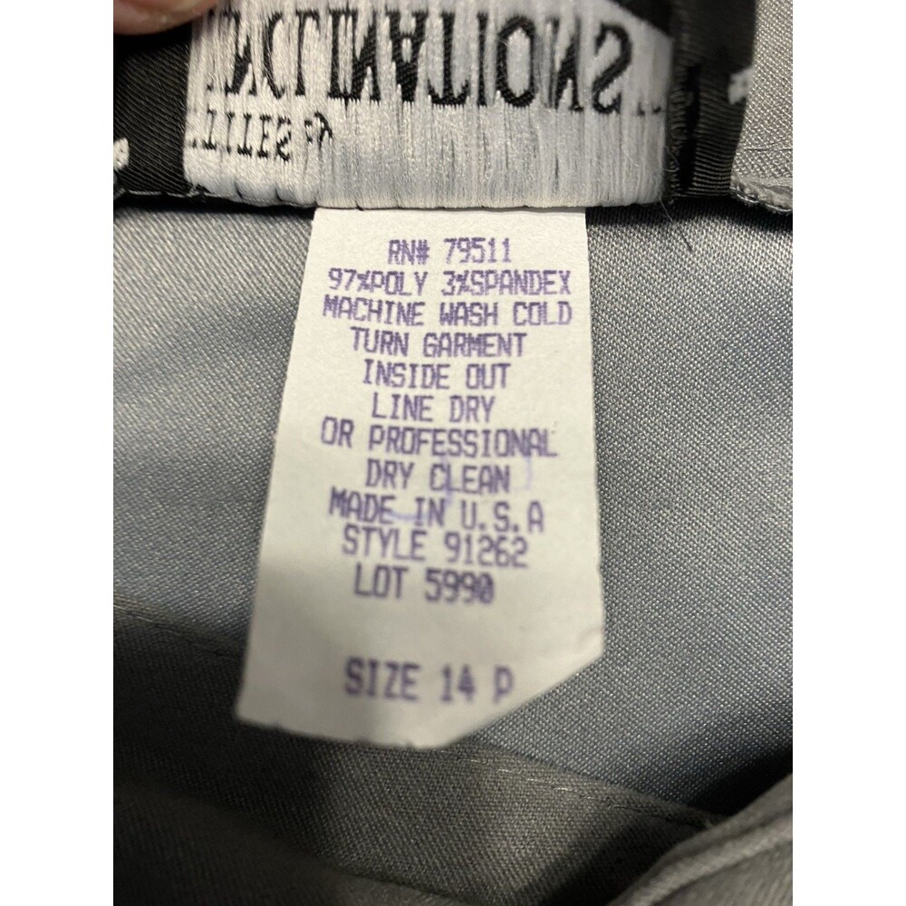 Petites by Inclinations Gray Faux Suede Dress Pants Side Zip Size 14P - Picture 3 of 5